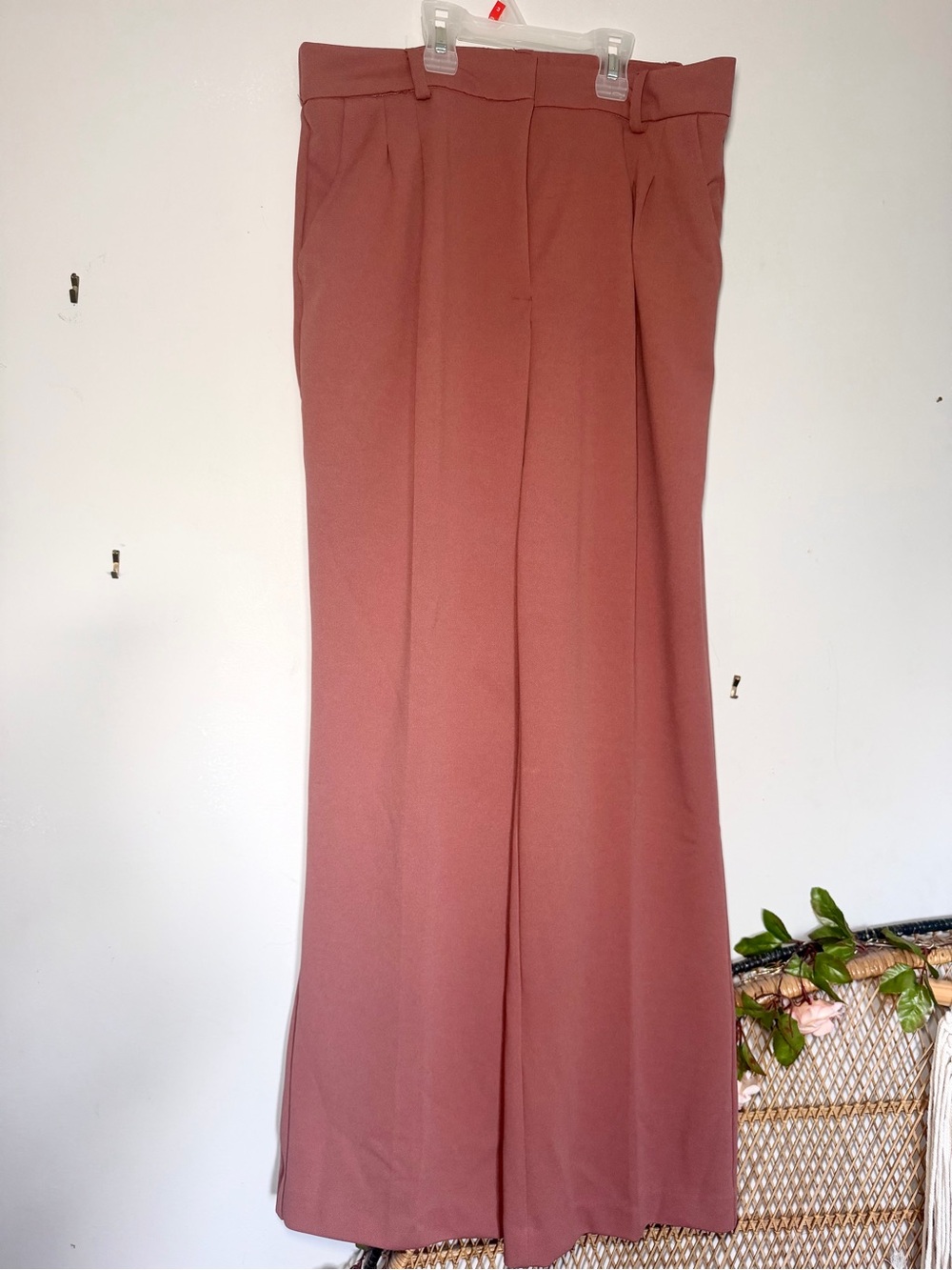 Mexx Wide-Leg High-Rise Trousers in Dusty Rose